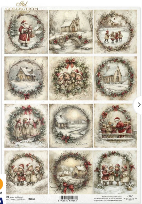 Wreaths & Wishes (R2666) Rice Paper - ITD Collection