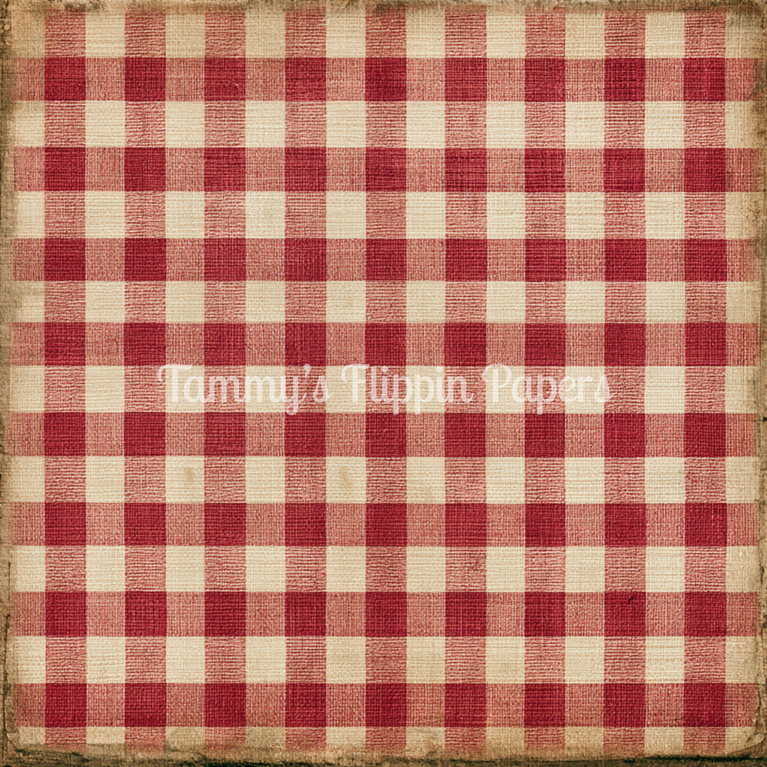 Red & Cream Check Tissue Paper - Flippin Furniture