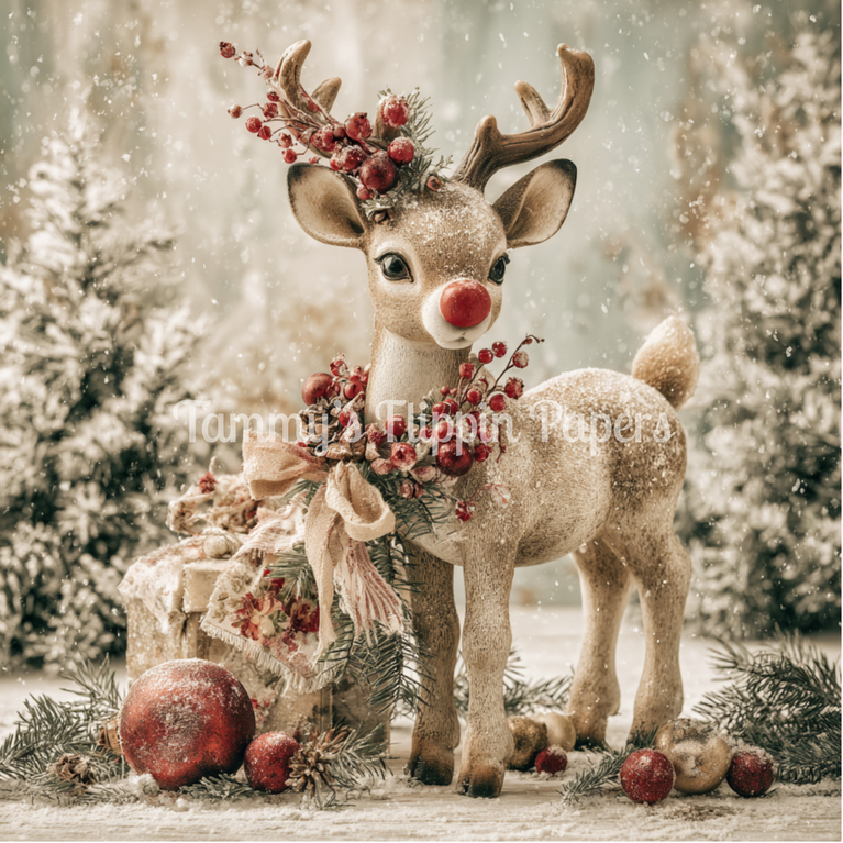 Rudolph's Christmas Morning Tissue Paper - Flippin Furniture