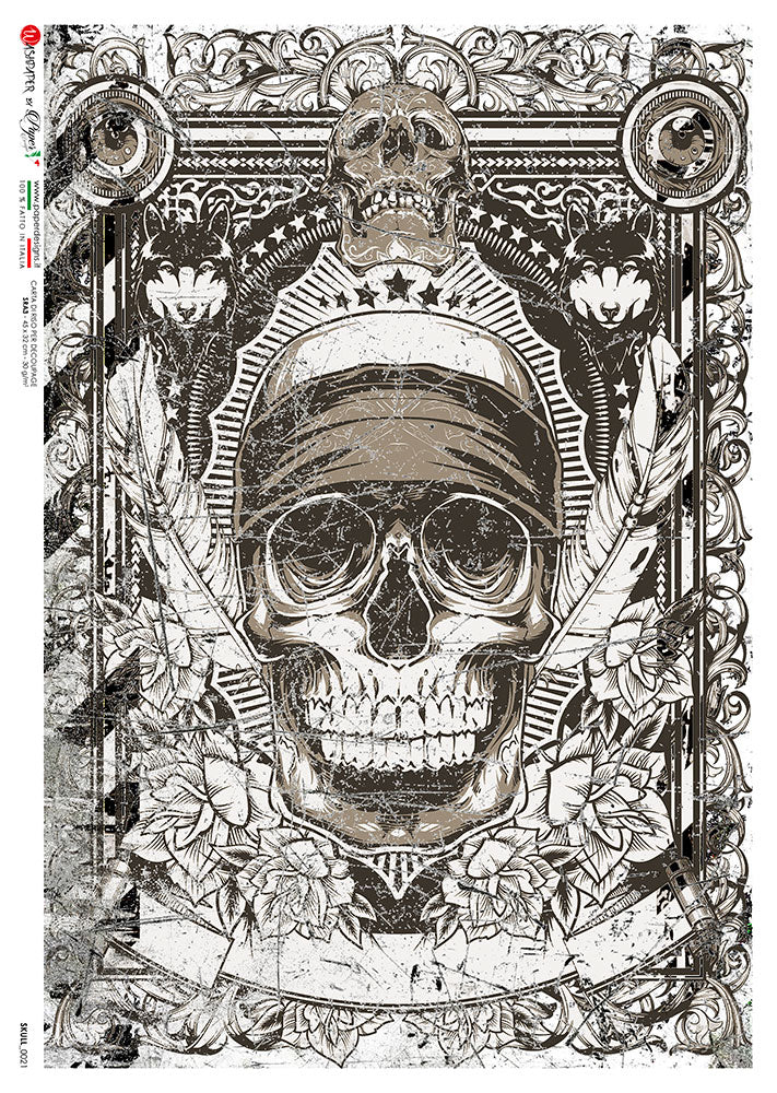 Skull 011 Rice Paper - Paper Designs