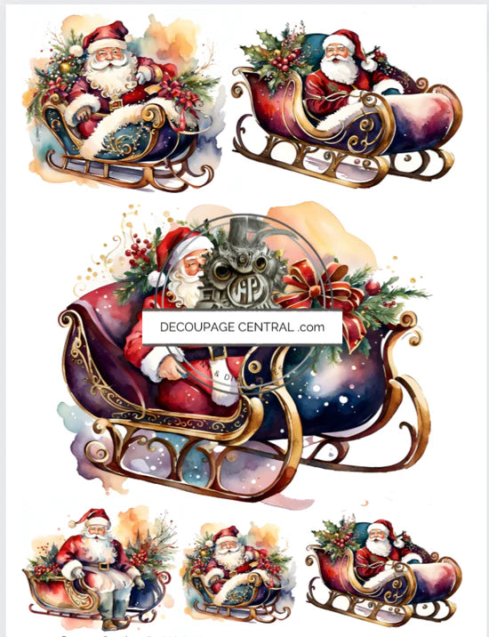More Santas Rice Paper (DC230)- Decoupage Central