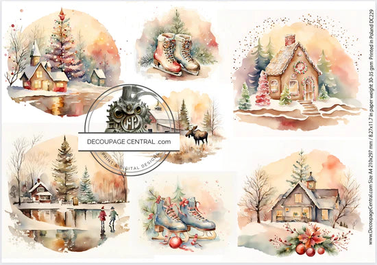 Christmas Whimsy A4 Rice Paper - Decoupage Central