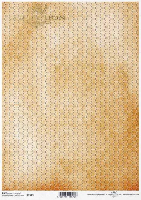 Golden Honeycomb Background Rice Paper (R1573) - ITD Collection