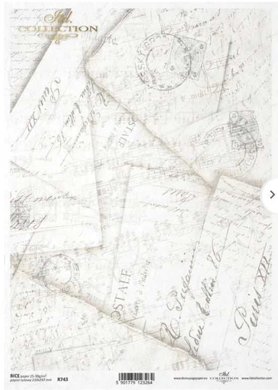 Old Handwriting Background Rice Paper (R0743) - ITD Collection