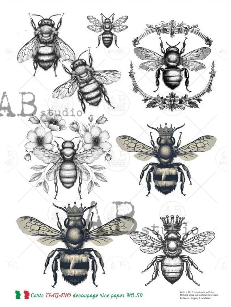Queen Bee (#59) Rice Paper - Carte Italiano
