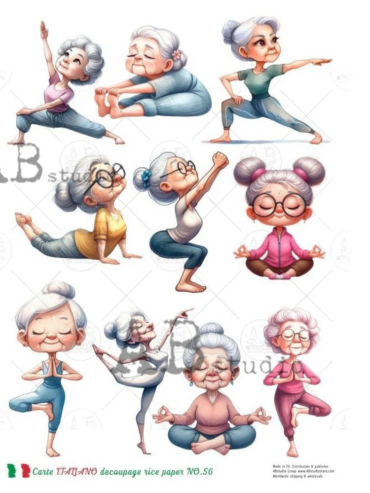 Namaste Granny (#56) Rice Paper- Carte Italiano