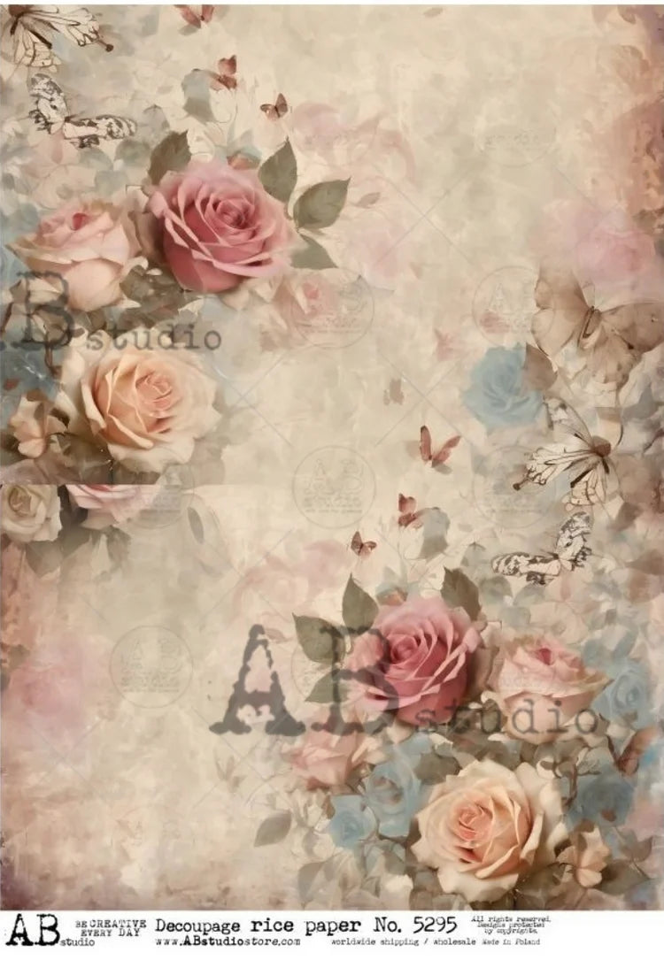 Rose Wall Rice Paper (5295) - AB Studios