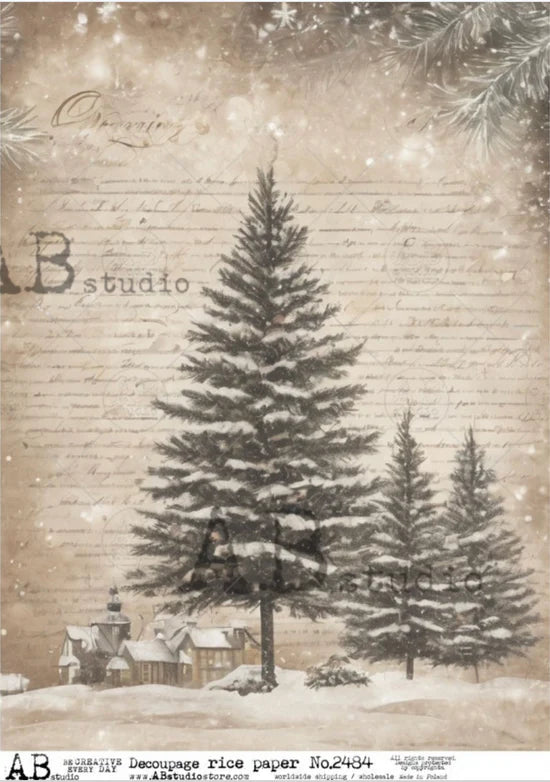 Rustic Christmas (#2484) Rice Paper- AB Studios