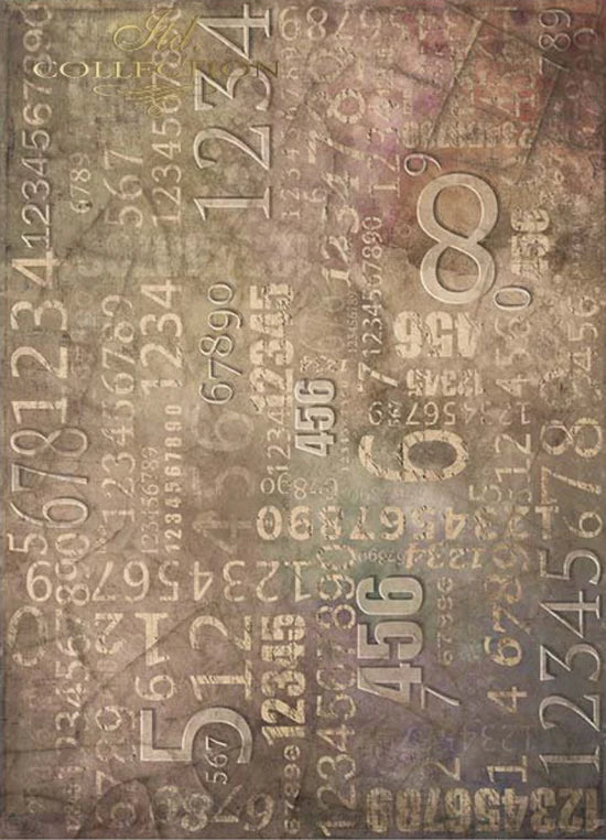 Numbered Grunge Background Rice Paper (R1115) - ITD Collection