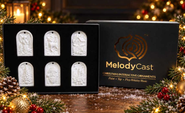 MelodyCast | Paint-Tap-Play Christmas Ornaments (Set of 6) - Decoupage Queen