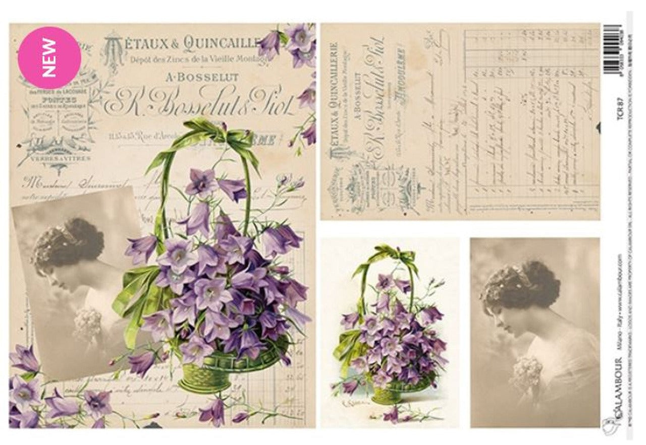 Romantic Flower Basket Rice Paper (TCR 87) - Calambour