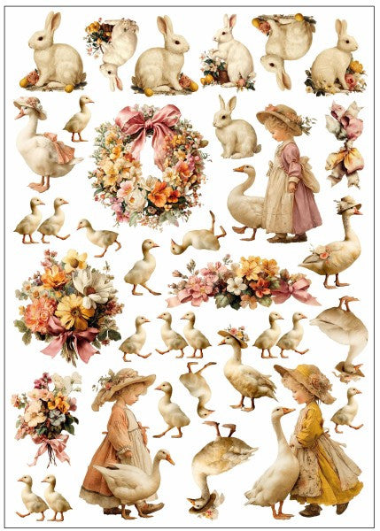 Goose Family Transfer Motif - LaBlanche