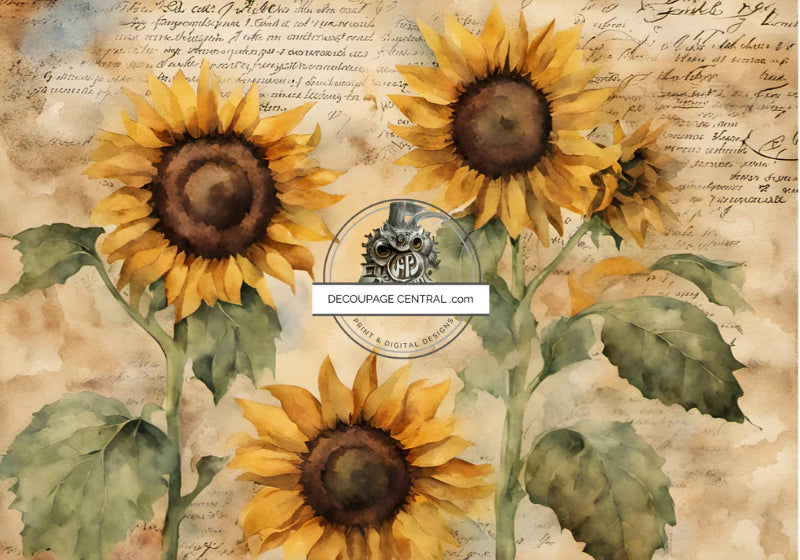 Never Enough Sunflowers Rice Paper (DC173) - Decoupage Central