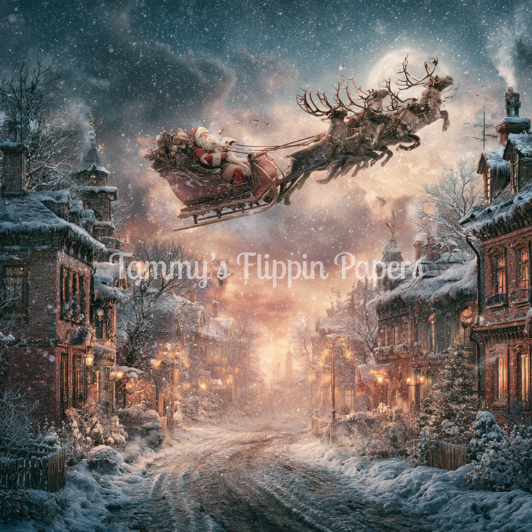 Santa's Moonlit Flight Tissue Paper - Flippin Furniture