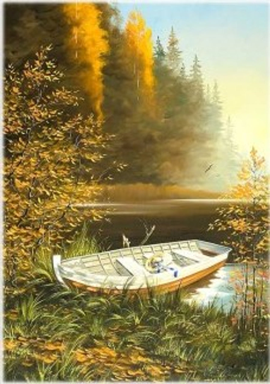 Boat on Lake Rice Paper - Paper Designs