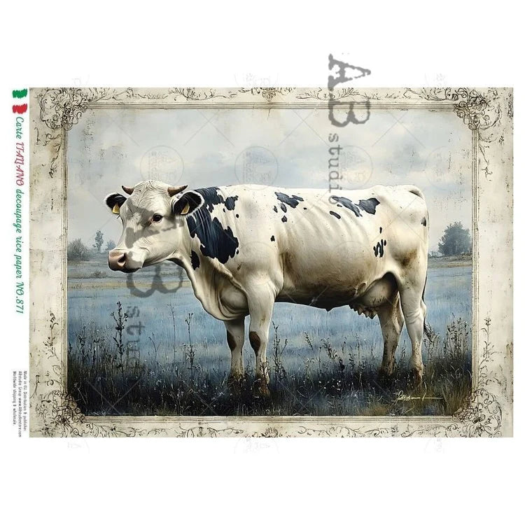 Moo Cow Portrait Rice Paper (871) - Carte Italiano