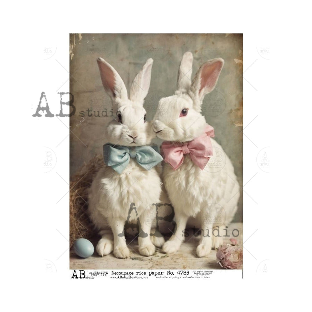 Girl & Boy Bunny (#4783) Rice Paper- AB Studios
