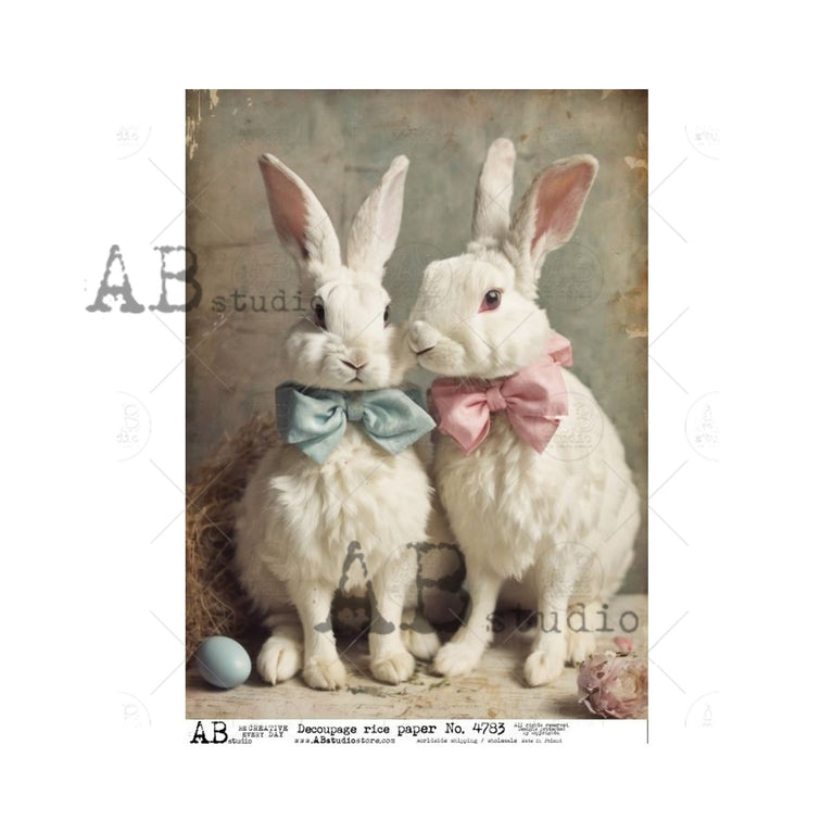 Girl & Boy Bunny (#4783) Rice Paper- AB Studios