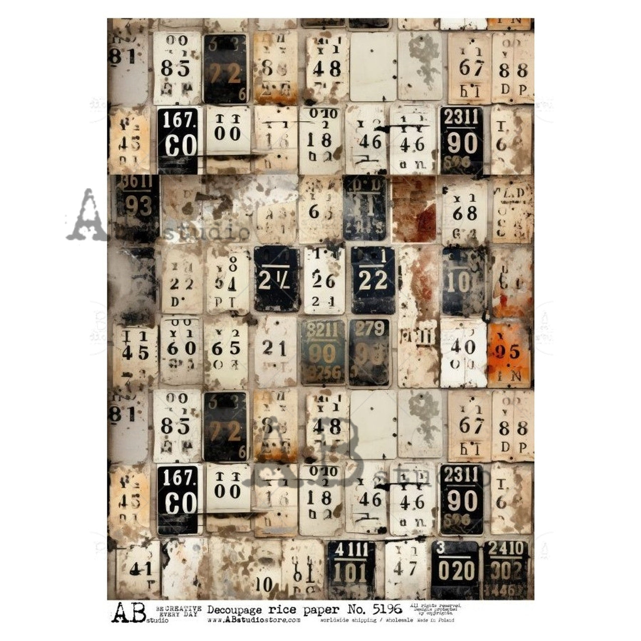 Grungy Rusty Number Tags (#5196) - AB Studios
