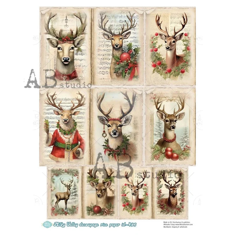 Victorian Stag (#ID496) Rice Paper - Milky Valley