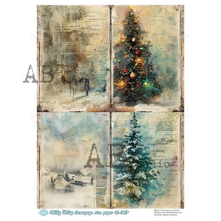 Winter Ledger Trees (#ID767) Rice Paper - Milky Valley