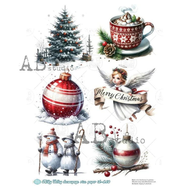 Nordic Christmas Mix (#ID810) Rice Paper - Milky Valley