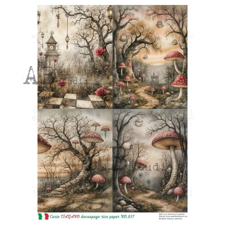 Twilight Mushroom Grove Rice Paper (817) - Carte Italiano