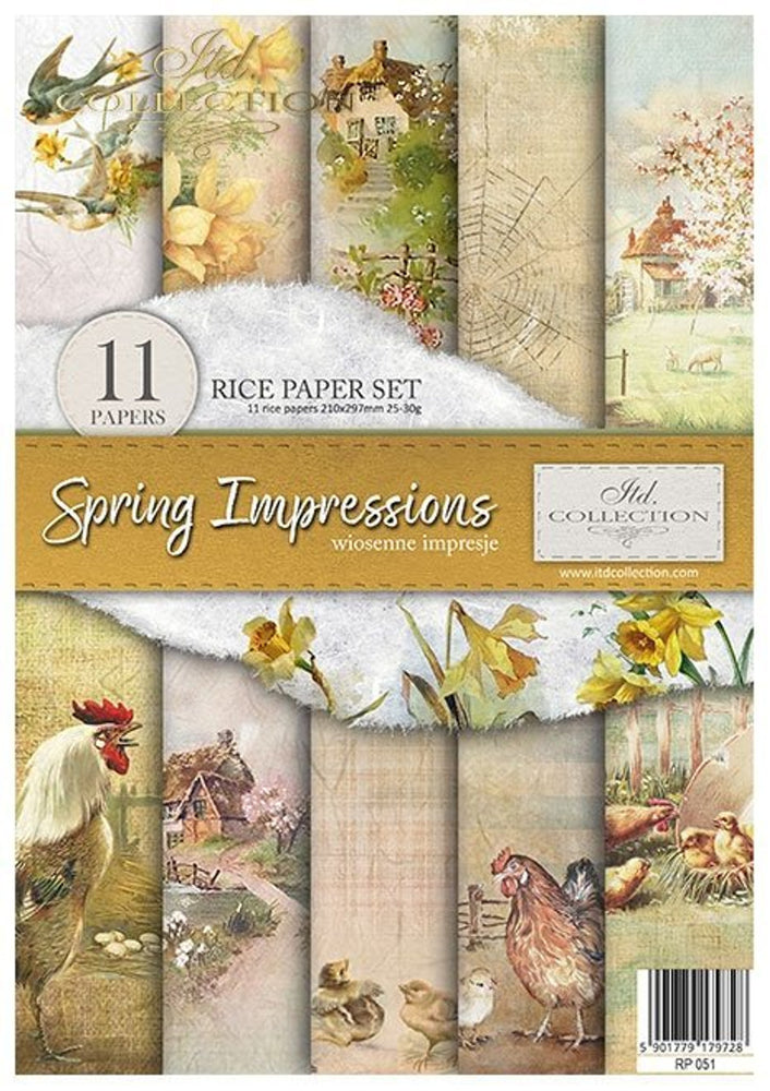 Spring Impressions Paper Pack (11 Papers) - Decoupage Queen