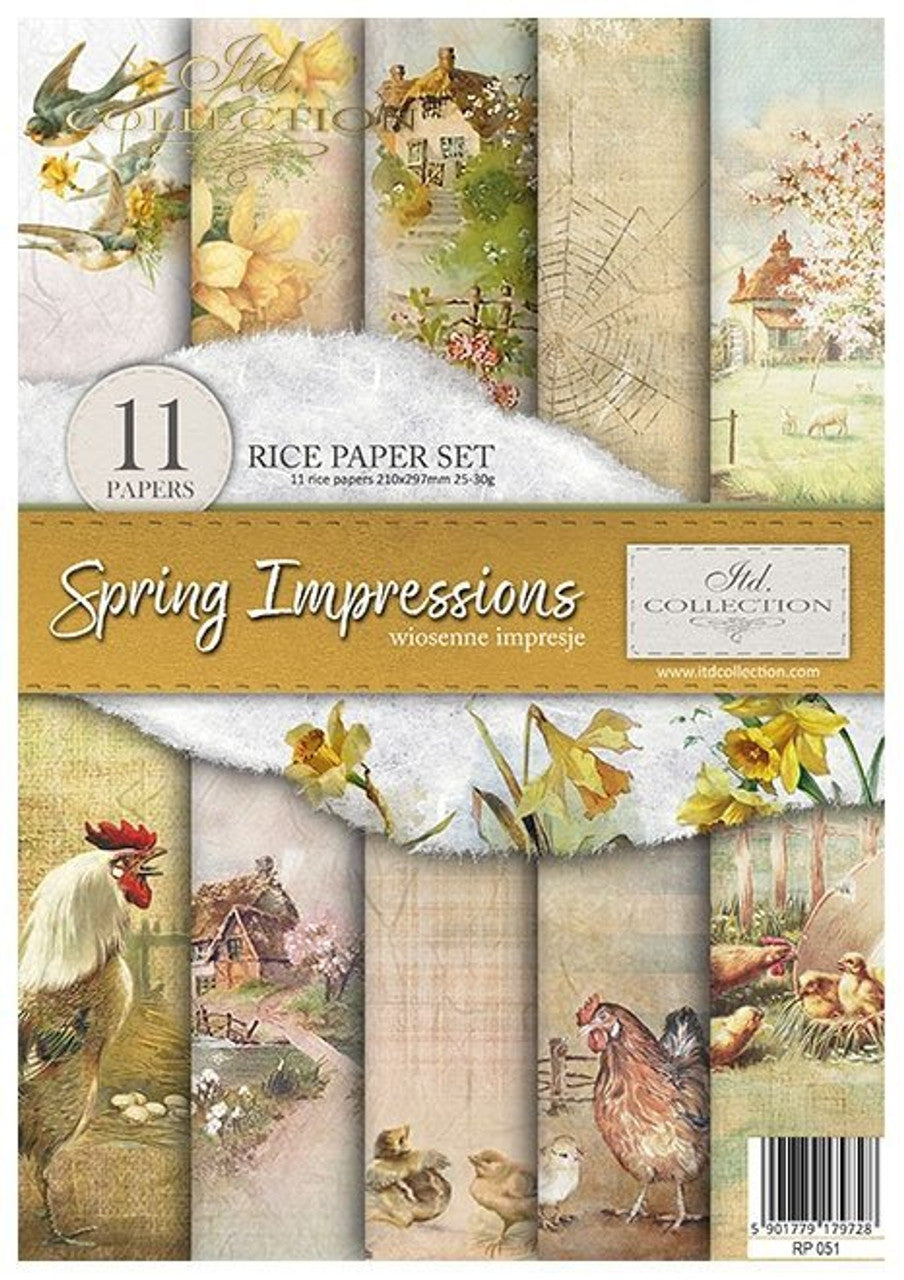 Spring Impressions Paper Pack (11 Papers) - Decoupage Queen