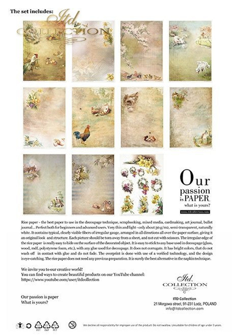Spring Impressions Paper Pack (11 Papers) - Decoupage Queen