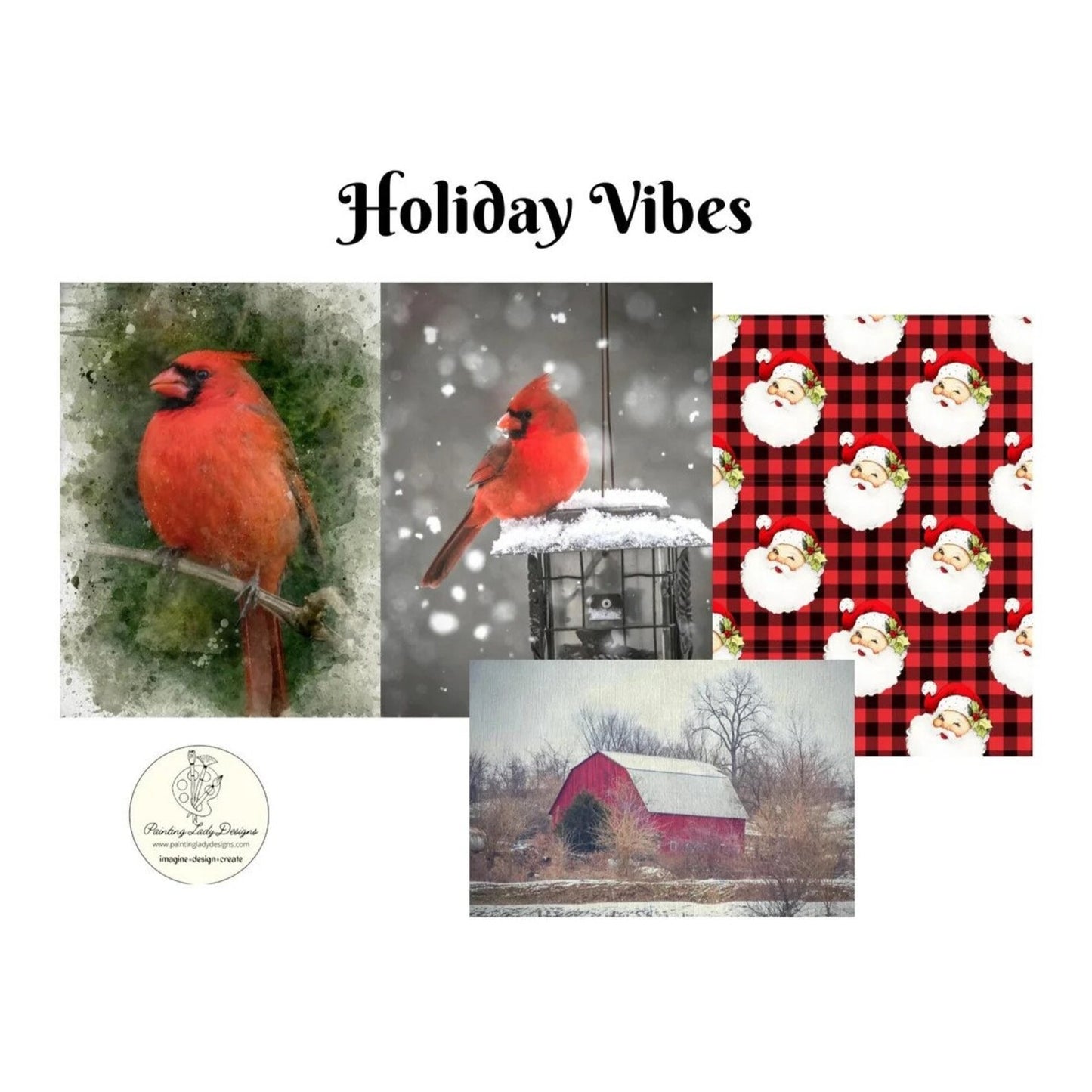 Holiday Vibes Decoupage Paper Pack - Painting Lady Designs