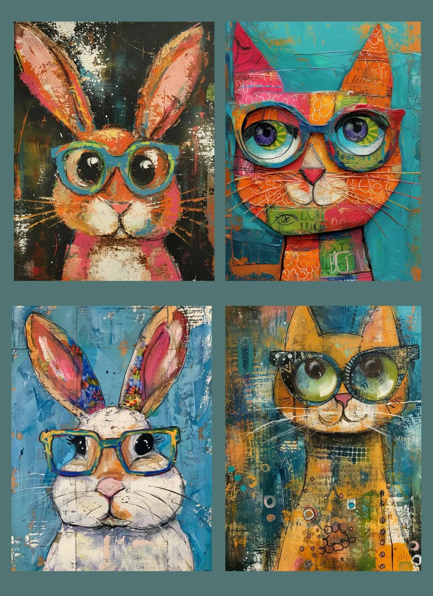 Whimsical Whiskers Decoupage Tissue - Deborah Bucher Designs