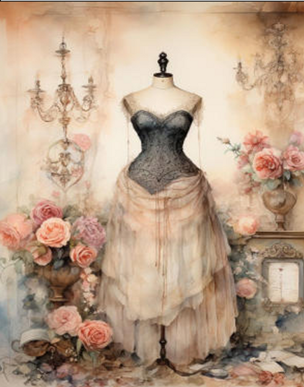 Faded Flowers 1 Rice Paper - LaBlanche