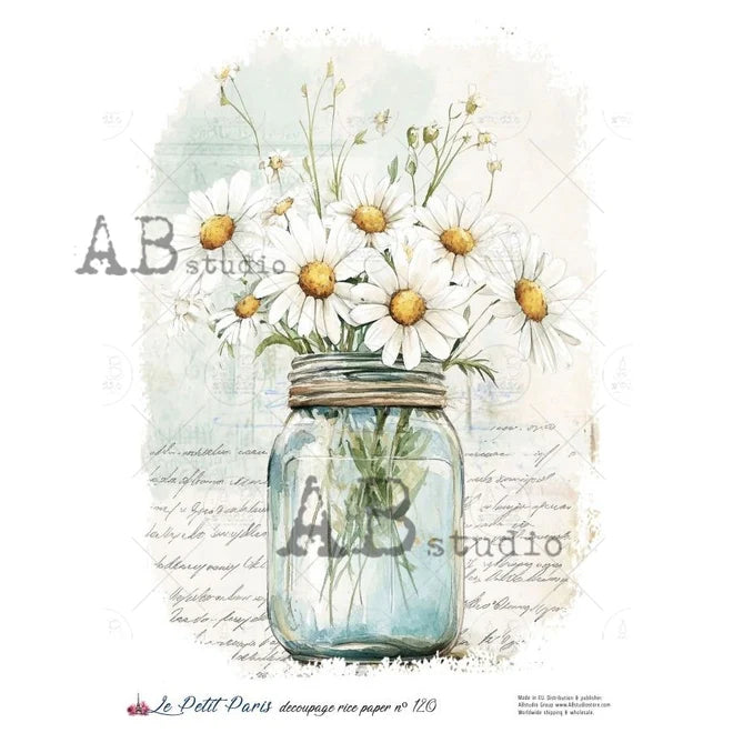 Mason Jar Memories Rice Paper (120) - Le Petit Paris/AB Studios