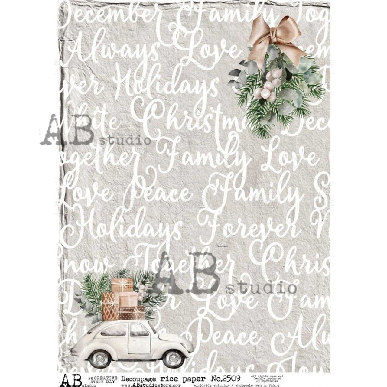 Christmas Script (#2509) Rice Paper- AB Studios