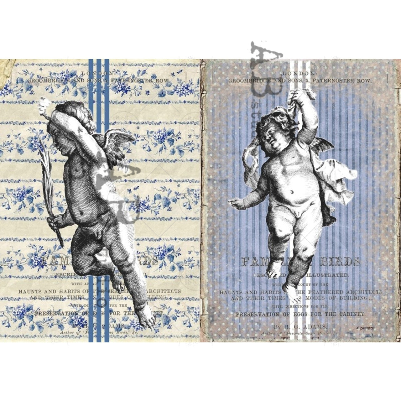 Grain Sack Cherubs Rice Paper (1146)- Decoupage Queen