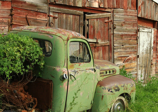 Old Barn & Green Truck Decoupage Tissue - Deborah Bucher Designs