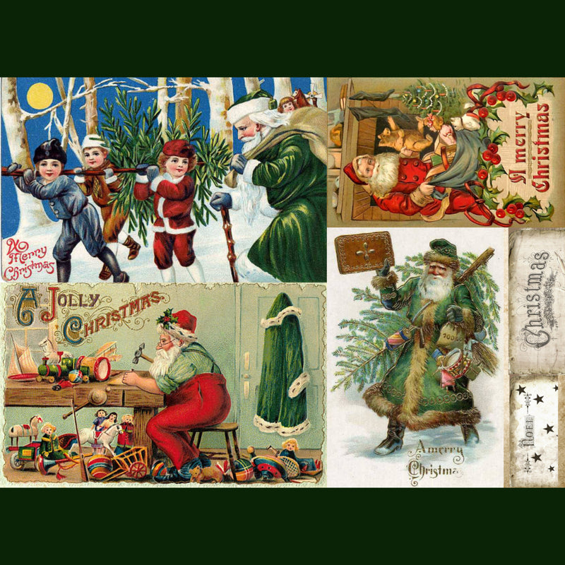 Vintage Christmas Card 1 Decoupage Tissue - Deborah Bucher Designs