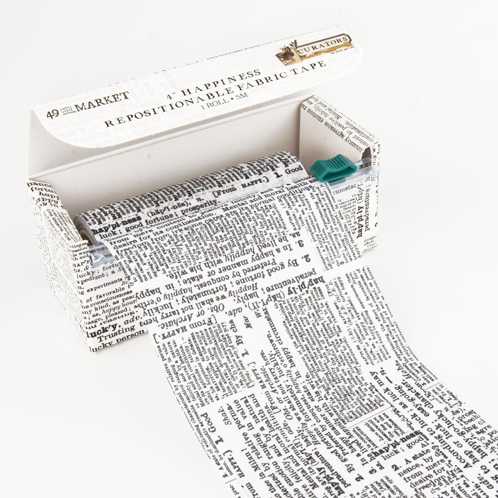 Curators 4" Happiness Repositionable Fabric Tape Roll- NTS