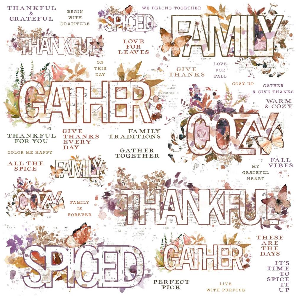 Plum Grove Sentiments Rub-Ons, 12" x 12" - NTS