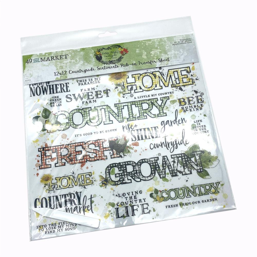 Countryside Sentiments Rub-Ons, 12" x 12" - NTS