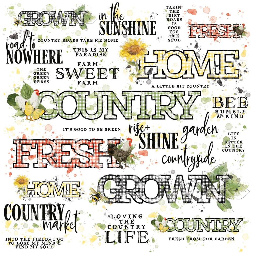 Countryside Sentiments Rub-Ons, 12" x 12" - NTS