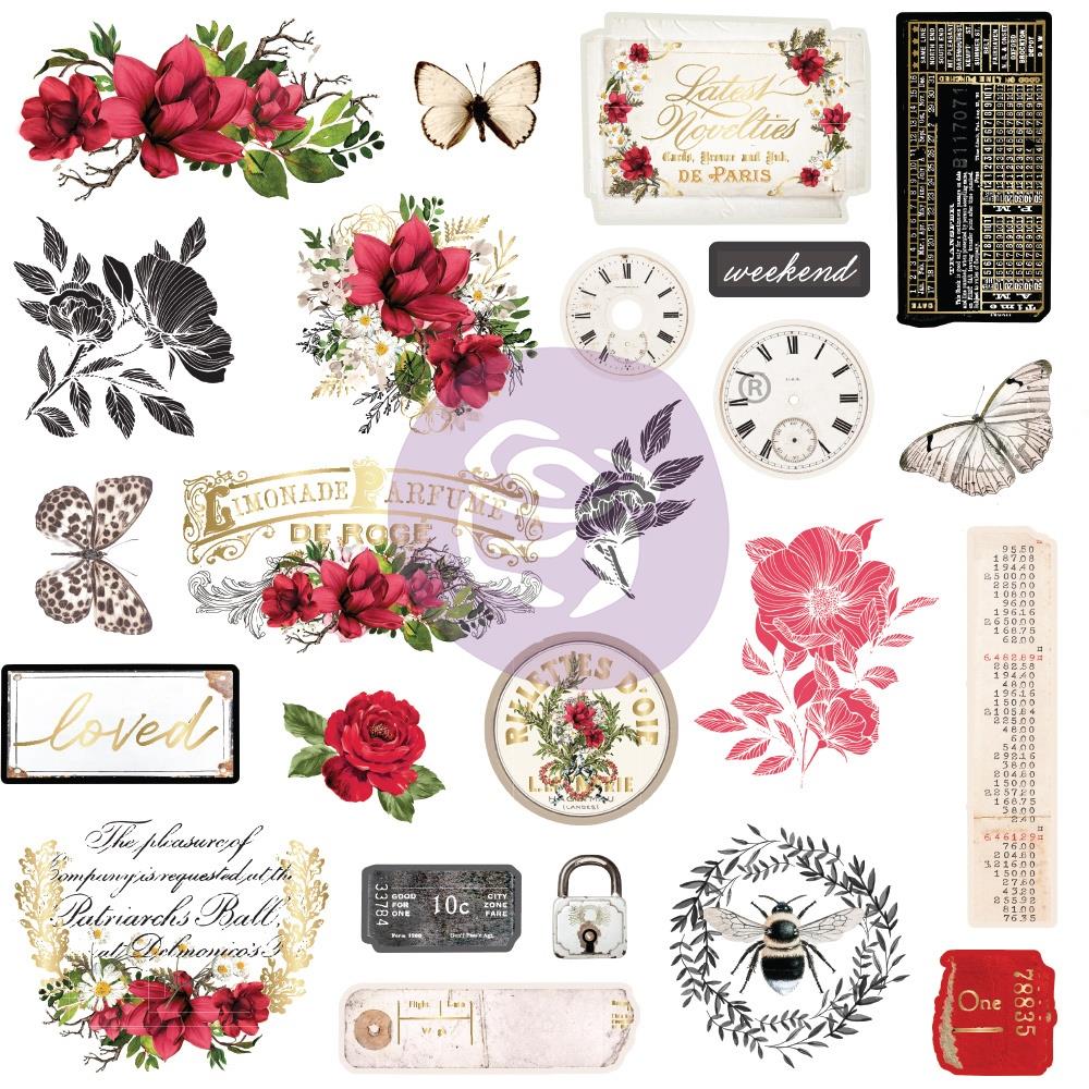 Magnolia Rouge Ephemera Cardstock - NTS