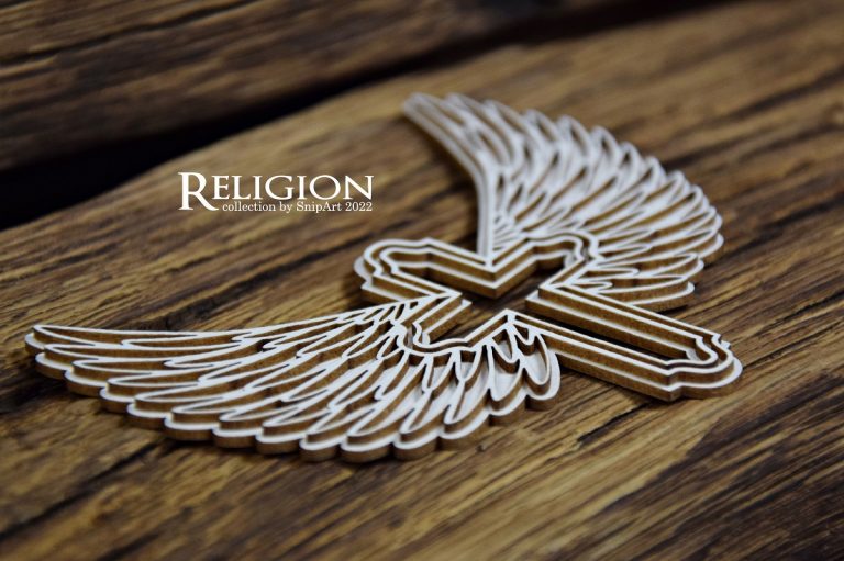 Chipboard Winged Cross 1 - SnipArt