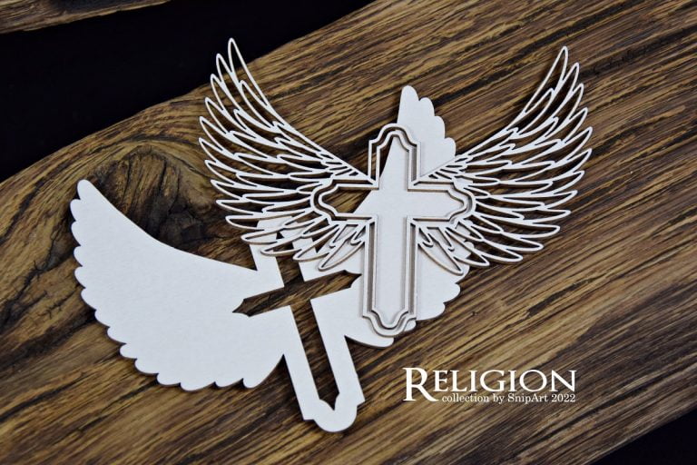 Chipboard Winged Cross 1 - SnipArt