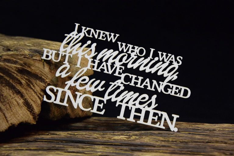 Chipboard Saying (I Knew Who I Was This Morning) - SnipArt