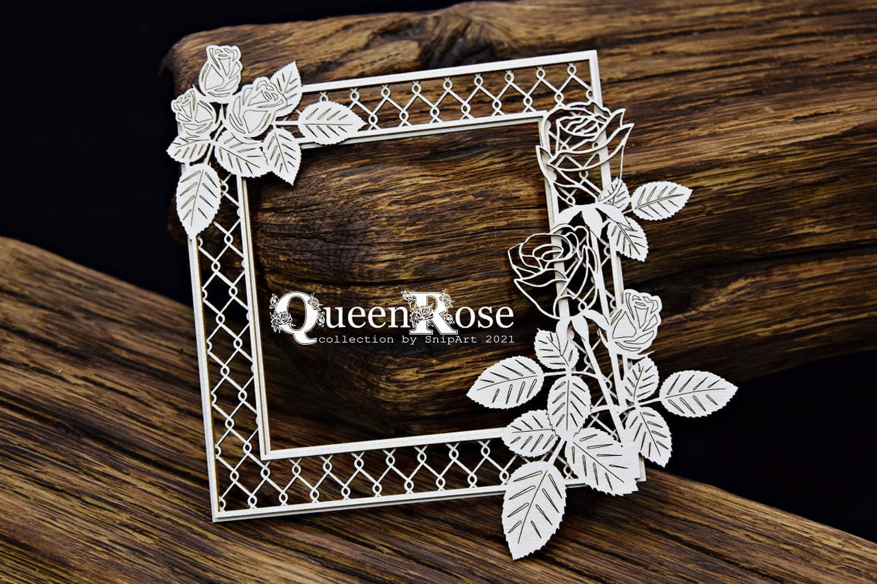 Chipboard Rose Layered Frame - SnipArt