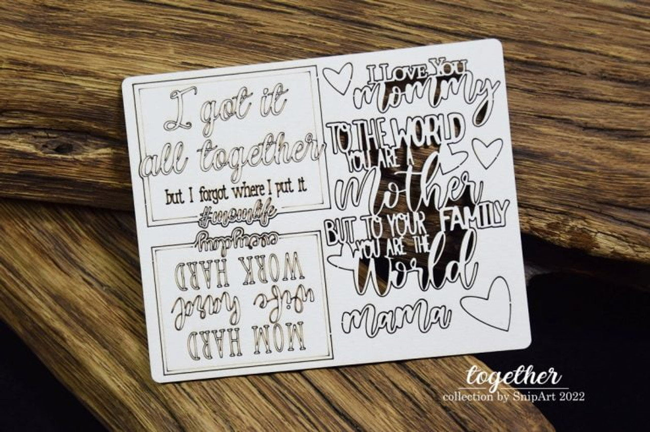 Chipboard Text, Mom Life - SnipArt
