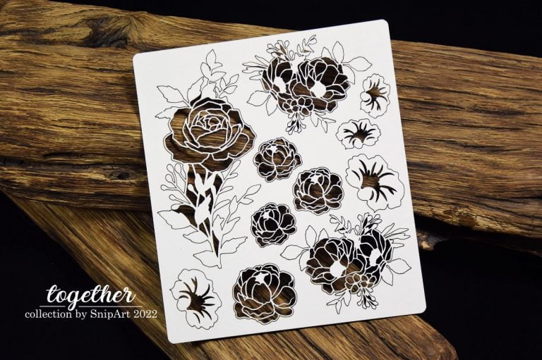 Chipboard Openwork Flowers Set - SnipArt