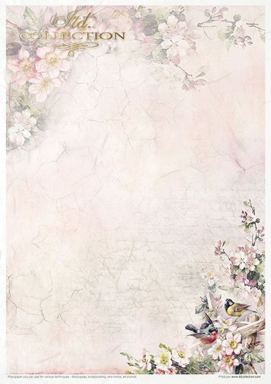 Rosy Summertime Paper Pack (11 Papers) - Decoupage Queen